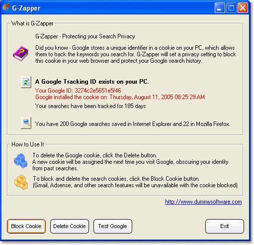 Click to view G-Zapper 3.1 screenshot