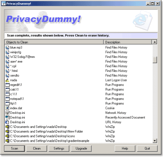 Screenshot for PrivacyDummy! 1.0